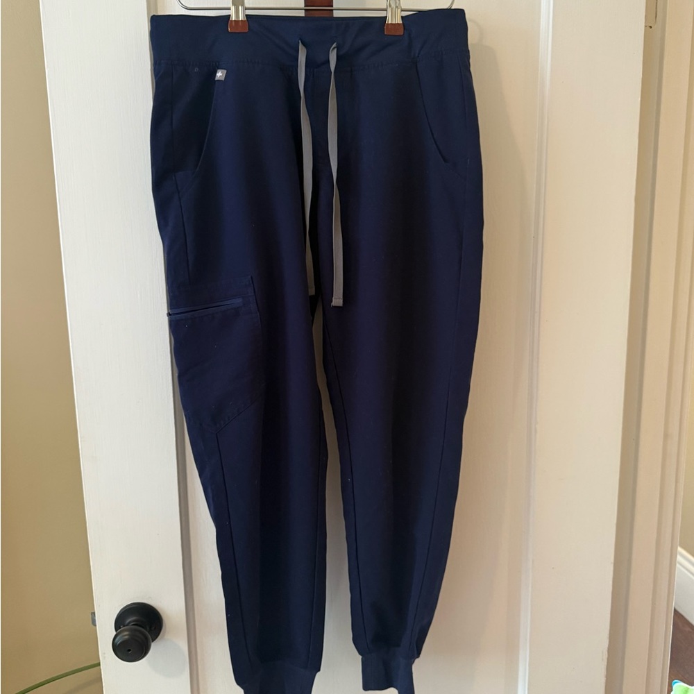 Figs Blue Sweatpants with Elastic Cuffs and Tapered Fit